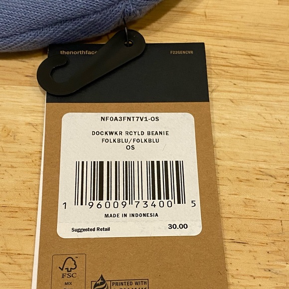 The North Face Adult Dock Worker Recycled Beanie folk blue one size warm pull on - Picture 5 of 7